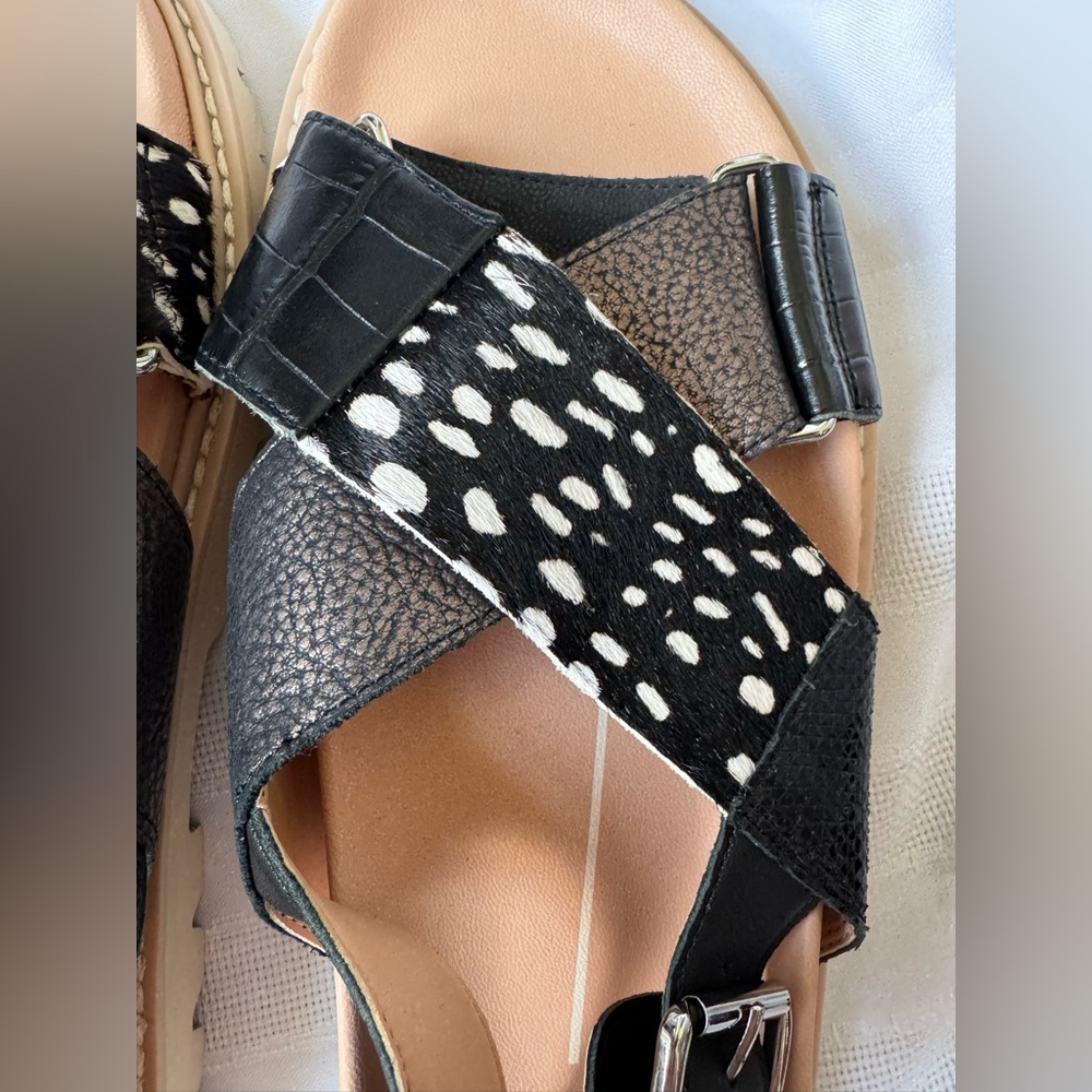 Dolce Vita Niles Sport Platform Sandal Black Multi Leather Strappy Size 8 NEW - Picture 6 of 9